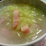 白菜とベーコンの春雨スープ